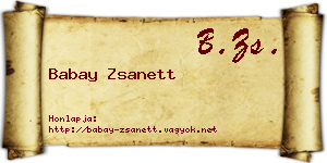 Babay Zsanett névjegykártya
